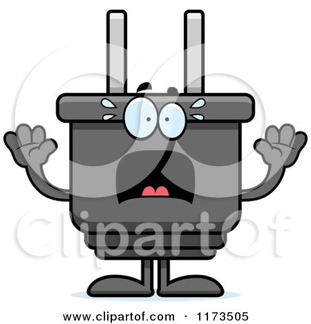 Cartoon of a Screaming Electric Plug Mascot - Royalty Free Vector Clipart by Cory Thoman