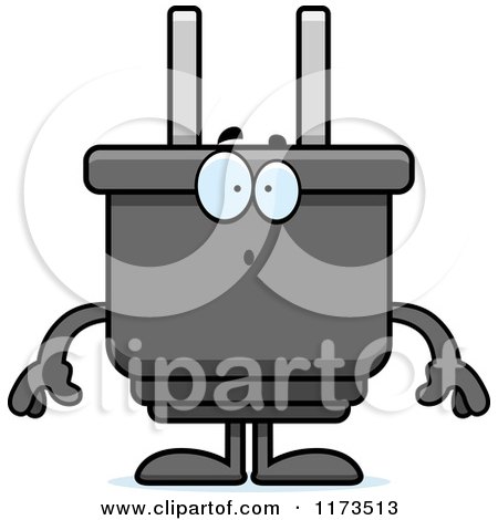 Cartoon of a Surprised Electric Plug Mascot - Royalty Free Vector Clipart by Cory Thoman