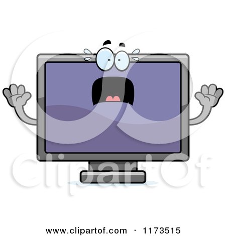 Cartoon of a Screaming Television Mascot - Royalty Free Vector Clipart by Cory Thoman