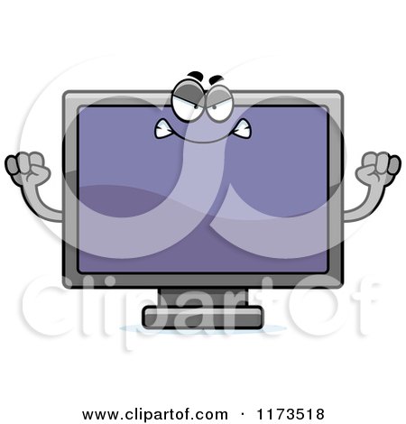 Cartoon of a Mad Television Mascot - Royalty Free Vector Clipart by Cory Thoman