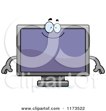 Cartoon of a Happy Television Mascot - Royalty Free Vector Clipart by Cory Thoman