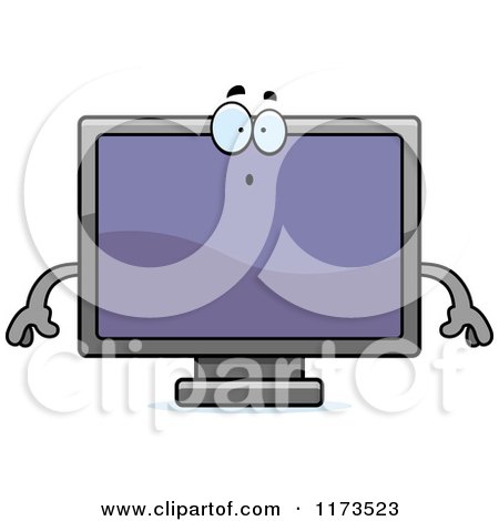 Cartoon of a Surprised Television Mascot - Royalty Free Vector Clipart by Cory Thoman