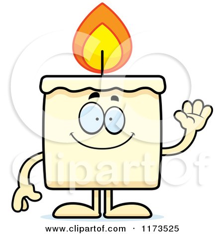 Cartoon of a Waving Candle Mascot - Royalty Free Vector Clipart by Cory Thoman