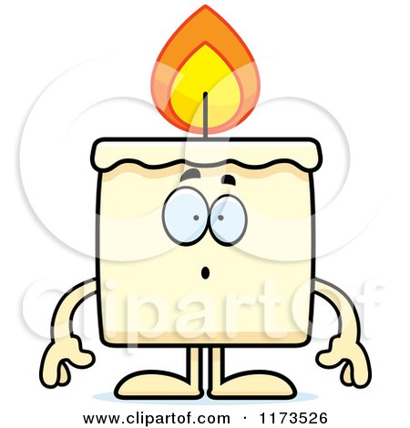 Cartoon of a Surprised Candle Mascot - Royalty Free Vector Clipart by Cory Thoman