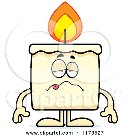 Cartoon of a Sick Candle Mascot - Royalty Free Vector Clipart by Cory Thoman