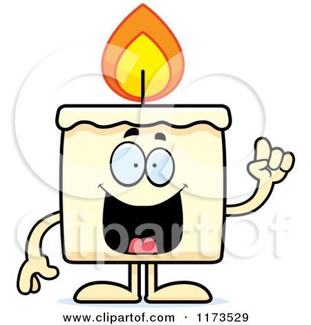 Cartoon of a Smart Candle Mascot with an Idea - Royalty Free Vector Clipart by Cory Thoman