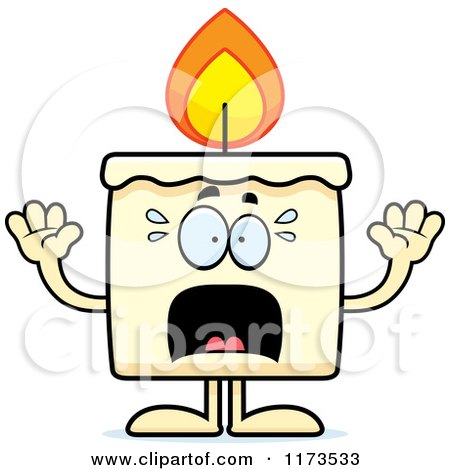 Cartoon of a Screaming Candle Mascot - Royalty Free Vector Clipart by Cory Thoman