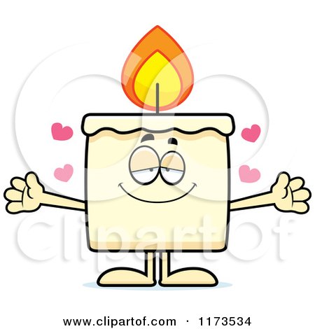 Cartoon of a Loving Candle Mascot Wanting a Hug - Royalty Free Vector Clipart by Cory Thoman