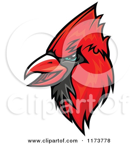 Clipart of a Red Cardinal Head 2 - Royalty Free Vector Illustration by Vector Tradition SM