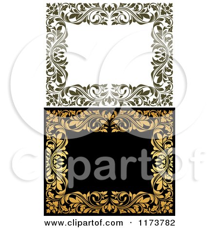 Clipart of Frames of Ornate Vines - Royalty Free Vector Illustration by Vector Tradition SM