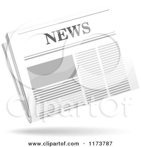 Clipart of a Floating Newspaper and Shadow 3 - Royalty Free Vector Illustration by Vector Tradition SM