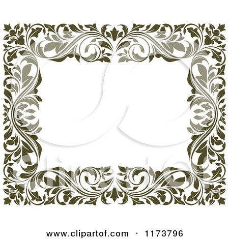 Clipart of a Frame of Ornate Vines on White 6 - Royalty Free Vector Illustration by Vector Tradition SM