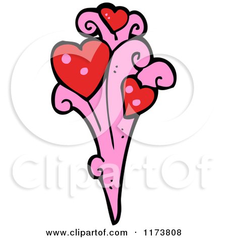 Cartoon of a Pink Splash with Hearts - Royalty Free Vector Clipart by lineartestpilot