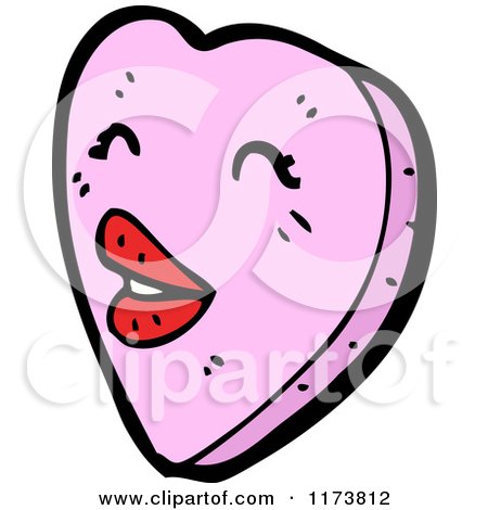 Cartoon of a Pink Heart Mascot - Royalty Free Vector Clipart by lineartestpilot