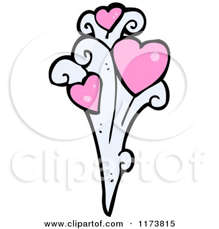 Cartoon of a Heart Splash - Royalty Free Vector Clipart by lineartestpilot