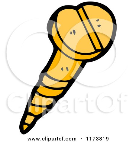 Cartoon of a Screw - Royalty Free Vector Clipart by lineartestpilot