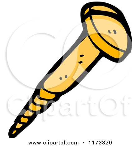 Cartoon of a Screw - Royalty Free Vector Clipart by lineartestpilot