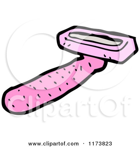 Cartoon of a Pink Razor - Royalty Free Vector Clipart by lineartestpilot
