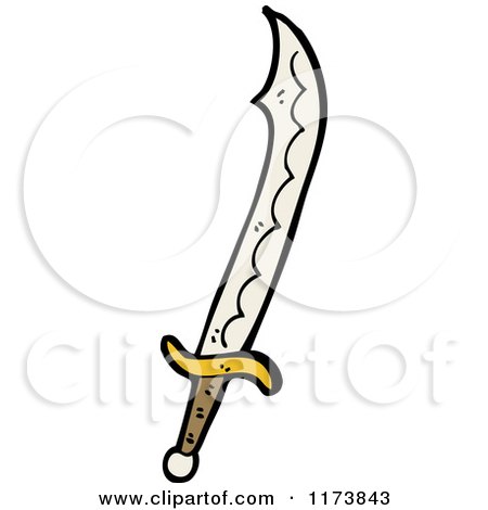 Cartoon of a Sword - Royalty Free Vector Clipart by lineartestpilot