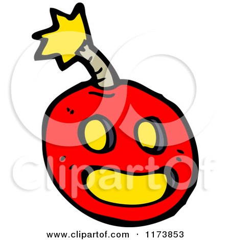 Cartoon of a Red Bomb - Royalty Free Vector Clipart by lineartestpilot
