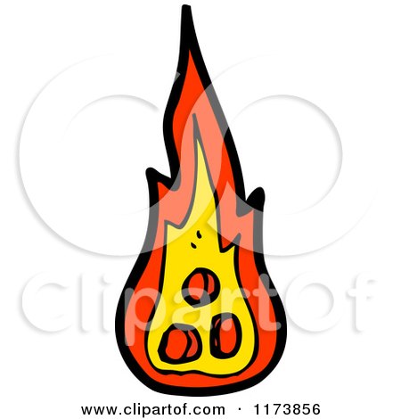 Cartoon of a Red and Yellow Flame - Royalty Free Vector Clipart by lineartestpilot