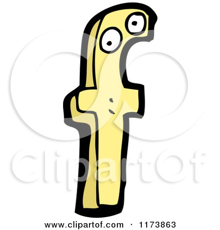 Cartoon of a Letter F Character - Royalty Free Vector Clipart by lineartestpilot