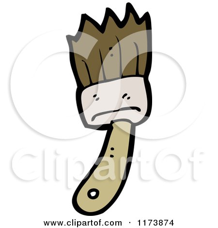 Cartoon of a Paintbrush - Royalty Free Vector Clipart by lineartestpilot