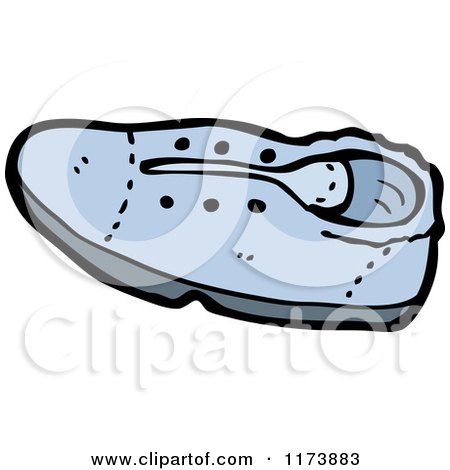 Cartoon of a Blue Shoe - Royalty Free Vector Clipart by lineartestpilot