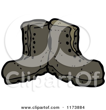 Cartoon of a Pair of Boots - Royalty Free Vector Clipart by lineartestpilot