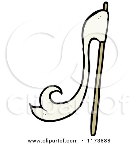 Cartoon of a White Surrender Flag - Royalty Free Vector Clipart by lineartestpilot