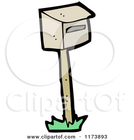 Cartoon of a Mailbox - Royalty Free Vector Clipart by lineartestpilot