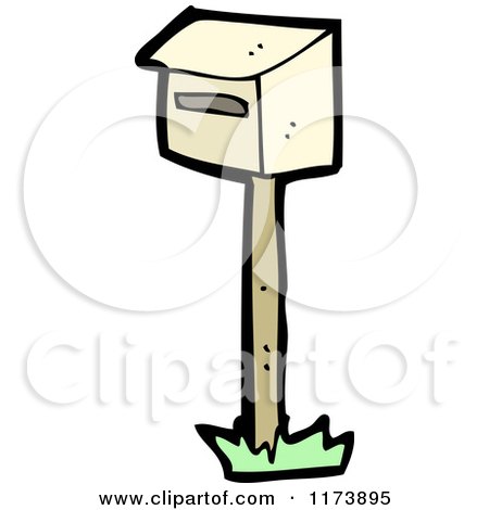 Cartoon of a Mailbox - Royalty Free Vector Clipart by lineartestpilot