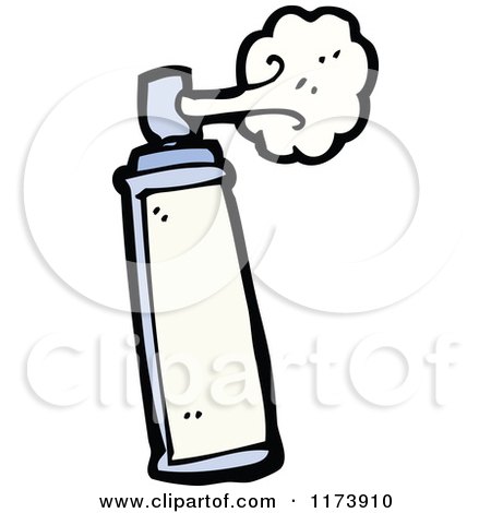Cartoon of a Blue Spraying Paint Bottle - Royalty Free Vector Clipart by lineartestpilot