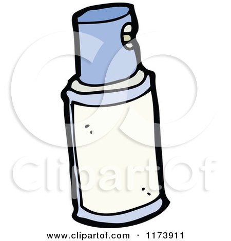 Cartoon of a Blue Spray Paint Bottle - Royalty Free Vector Clipart by lineartestpilot