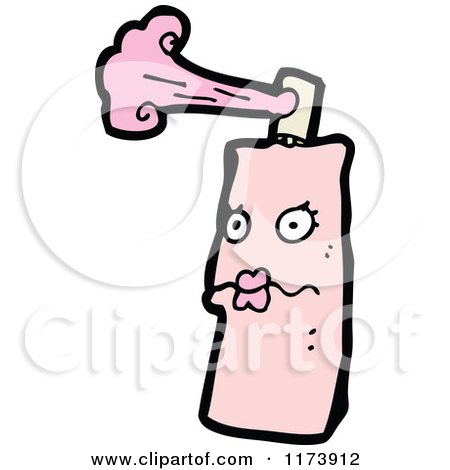 Cartoon of a Pink Spray Paint Can Mascot - Royalty Free Vector Clipart by lineartestpilot