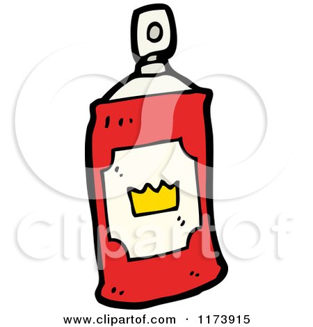 Cartoon of a Spray Can - Royalty Free Vector Clipart by lineartestpilot