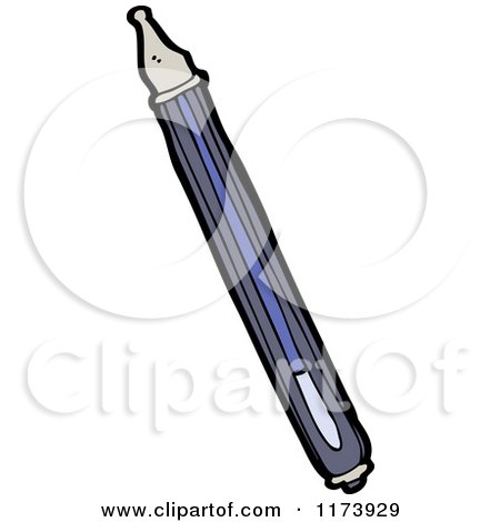 Cartoon of a Fountain Pen - Royalty Free Vector Clipart by lineartestpilot