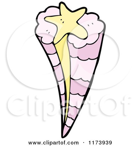 Cartoon of a Cloud of Shooting Stars - Royalty Free Vector Clipart by lineartestpilot