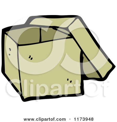 Cartoon of a Box and Lid - Royalty Free Vector Clipart by lineartestpilot
