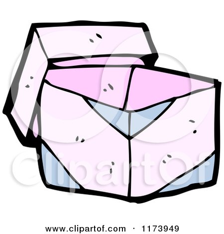Cartoon of a Box and Lid - Royalty Free Vector Clipart by lineartestpilot