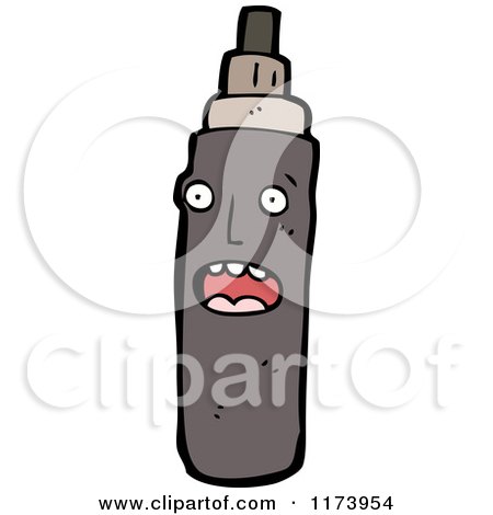 Cartoon of a Surprised Marker - Royalty Free Vector Clipart by lineartestpilot