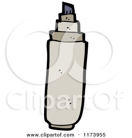 Cartoon of a Felt Marker - Royalty Free Vector Clipart by lineartestpilot