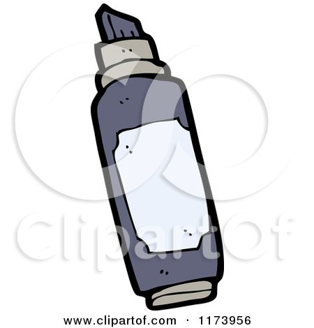 Cartoon of a Felt Marker - Royalty Free Vector Clipart by lineartestpilot