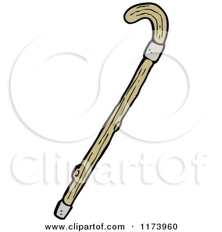 Cartoon of a Cane - Royalty Free Vector Clipart by lineartestpilot