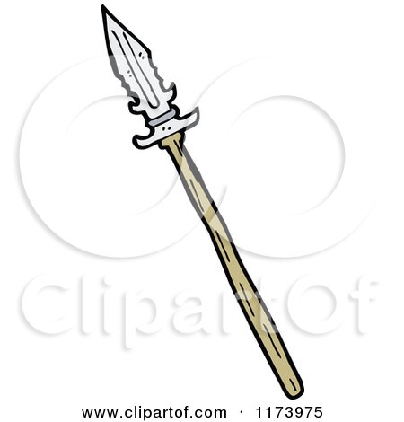 Cartoon of a Spear - Royalty Free Vector Clipart by lineartestpilot
