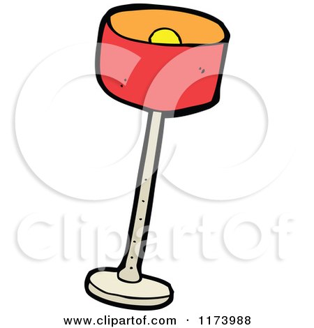 Cartoon of a House Lamp - Royalty Free Vector Clipart by lineartestpilot