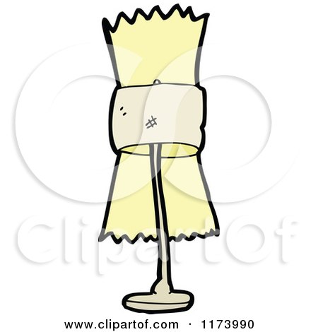 Cartoon of a House Lamp - Royalty Free Vector Clipart by lineartestpilot