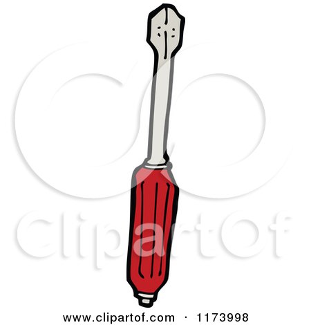 Cartoon of a Screwdriver - Royalty Free Vector Clipart by lineartestpilot