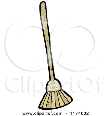 Cartoon of a Broom - Royalty Free Vector Clipart by lineartestpilot
