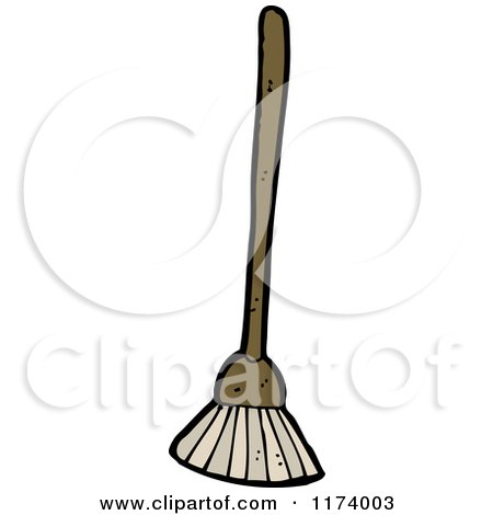 Cartoon of a Broom - Royalty Free Vector Clipart by lineartestpilot